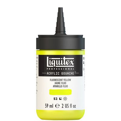FLUORESCENT YELLOW 59ML LQX PRO ACRYLIC GOUACHE
