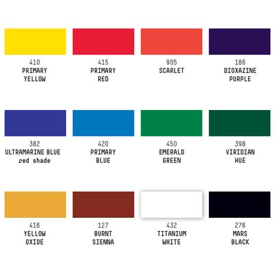 LQX PRO ACRYLIC GOUACHE 12X22ML SET ESSENTIALS