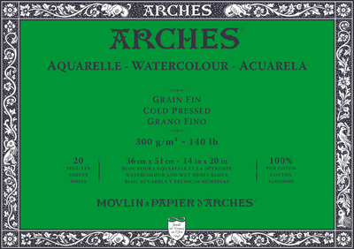 ARCHES Aquarelle CP 36x51 cm 300G NAWH Block 20 SH