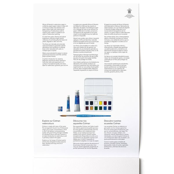 W&N WATERCOLOUR PAD COLD 300 A3 12S