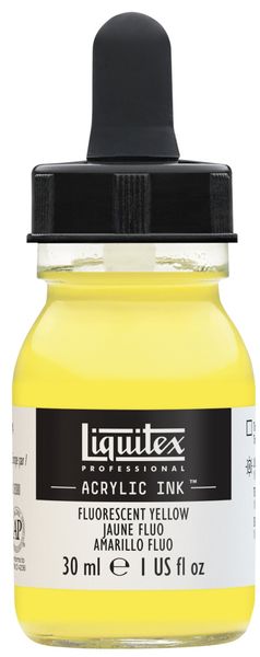 FLUORESCENT YELLOW 30ML LQX PRO ACRYLIC INK