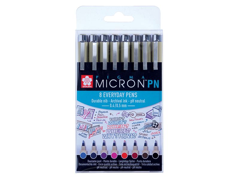Sakura Pigma Micron PN Sett  8 farger