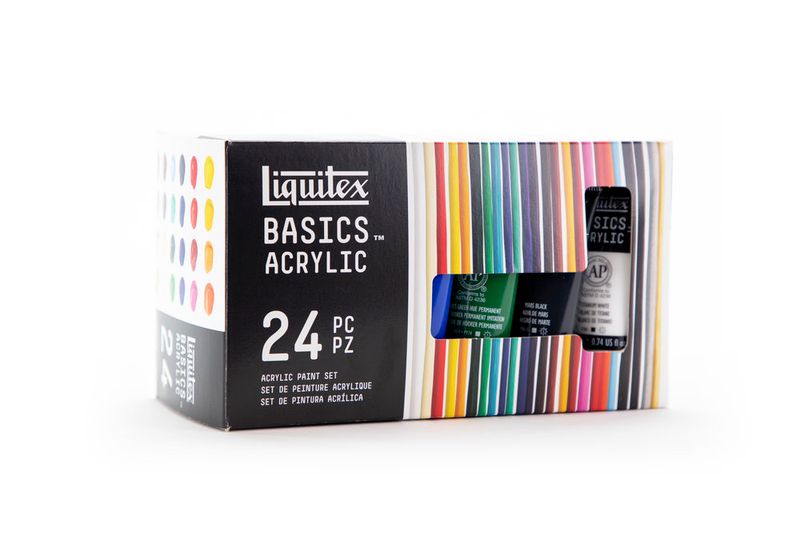LIQUITEX BASICS ACRYLIC COLOUR SET 24X22ML