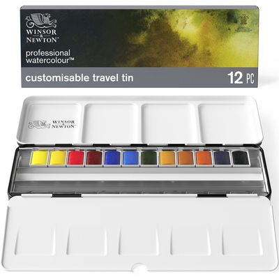 W&N PROFESSIONAL WATERCOLOUR 12 HP CUSTOMISABLE TRAVEL TIN