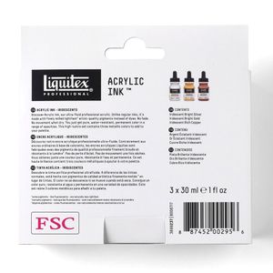 Hovedbilde LQX PRO ACRYLIC INK PACK OF 3 IRIDESCENT